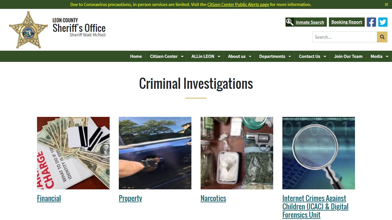 Leon County Sheriff's Office > Departments > Criminal Investigations